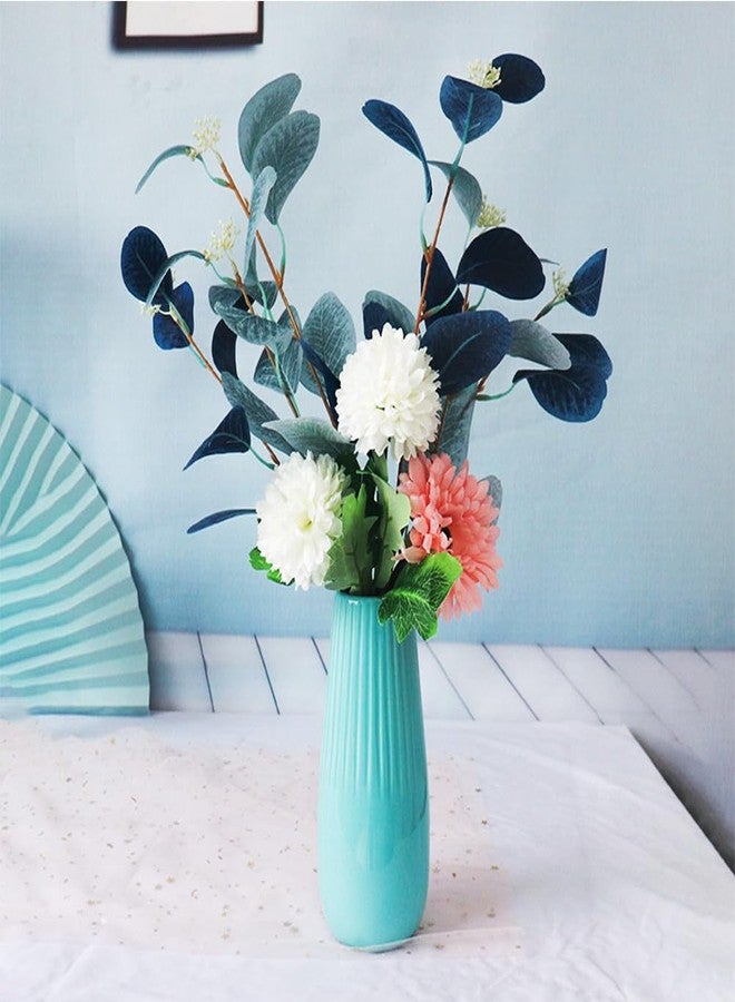 Valemoon White Ceramic Vase, 7.5 Inch Flower Vase with Vertical Stripes for Pampas Calla Lily Tulip, Minimalism Modern Style for Housewarming, Weddings, Birthday, Christmas, Thanksgiving, New Year - Image 4